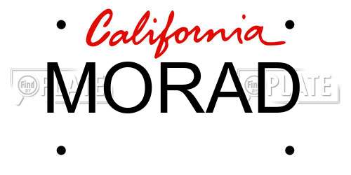 MORAD California License Plate