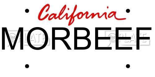 MORBEEF California License Plate