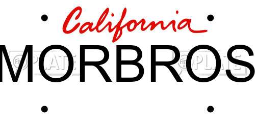 MORBROS California License Plate