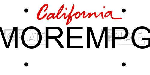 MOREMPG California License Plate