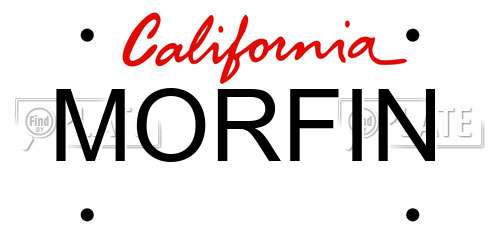 MORFIN California License Plate