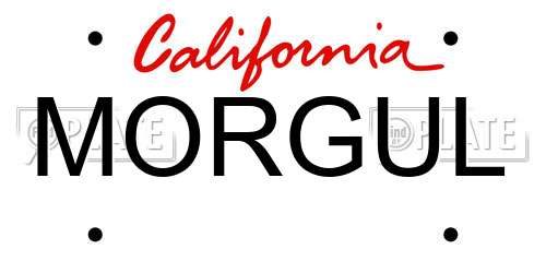 MORGUL California License Plate