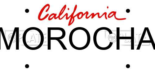 MOROCHA California License Plate