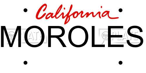 MOROLES California License Plate