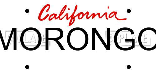 MORONGO California License Plate
