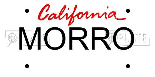 MORRO California License Plate