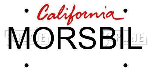 MORSBIL California License Plate