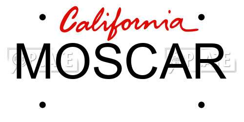 MOSCAR California License Plate