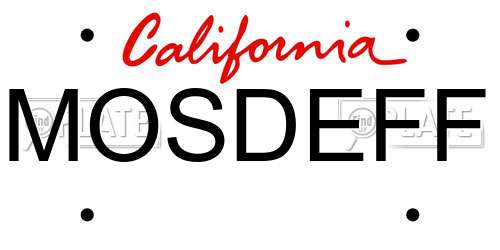 MOSDEFF California License Plate