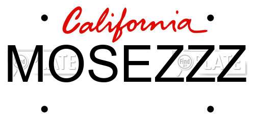 MOSEZZZ California License Plate