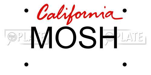 MOSH California License Plate