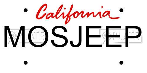 MOSJEEP California License Plate