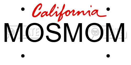 MOSMOM California License Plate