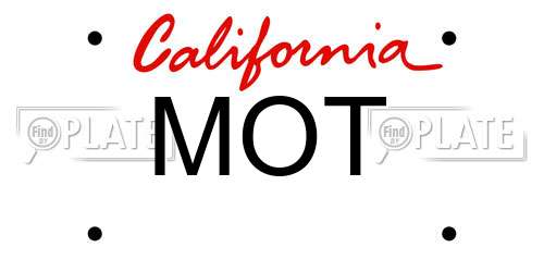 MOT California License Plate