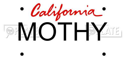 MOTHY California License Plate