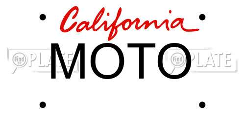 MOTO California License Plate