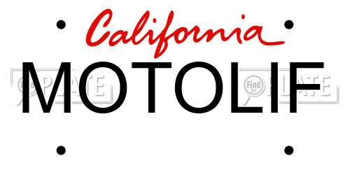 MOTOLIF California License Plate