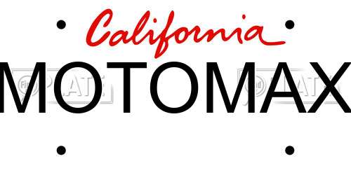 MOTOMAX California License Plate