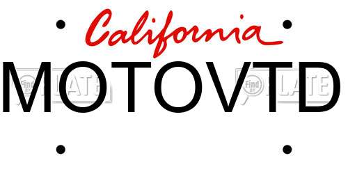 MOTOVTD California License Plate