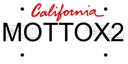 MOTTOX2 California License Plate