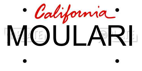 MOULARI California License Plate