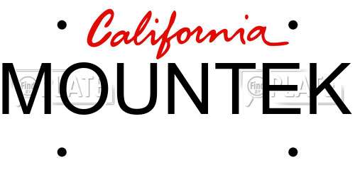 MOUNTEK California License Plate