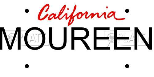 MOUREEN California License Plate