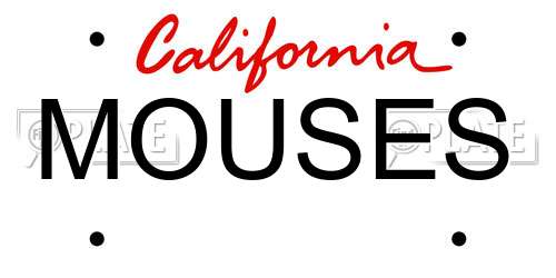 MOUSES California License Plate