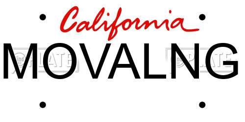MOVALNG California License Plate