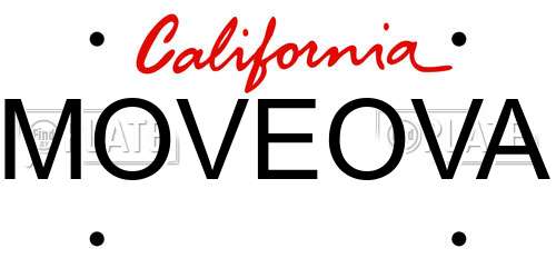 MOVEOVA California License Plate