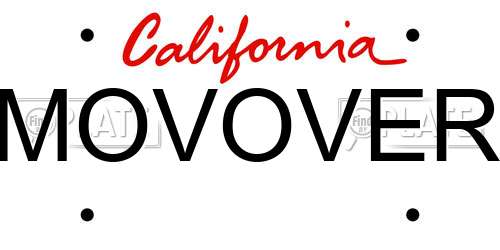 MOVOVER California License Plate