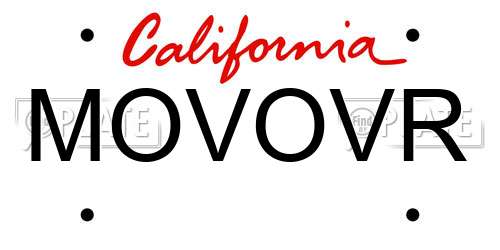 MOVOVR California License Plate