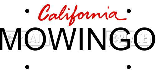 MOWINGO California License Plate