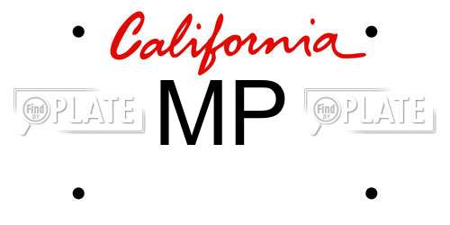 MP California License Plate