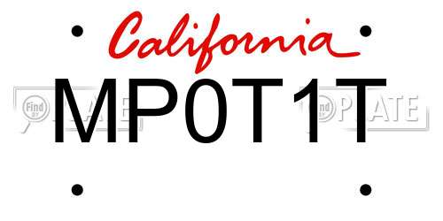 MP0T1T California License Plate