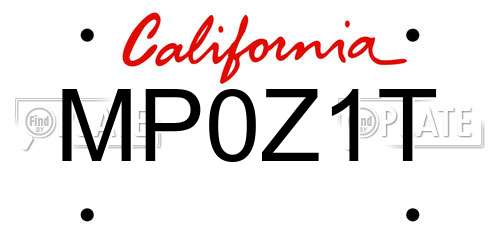 MP0Z1T California License Plate
