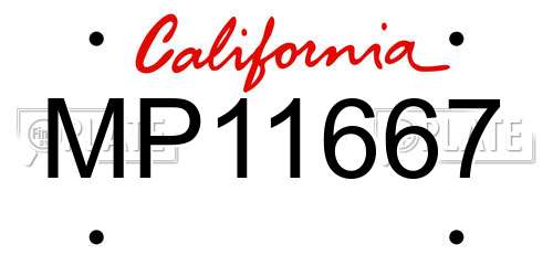 MP11667 California License Plate