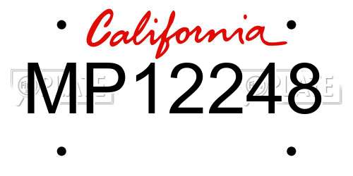 MP12248 California License Plate