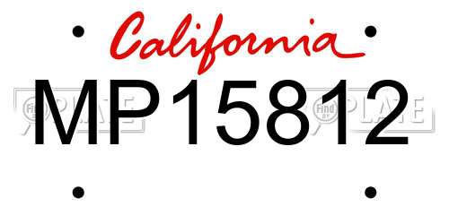 MP15812 California License Plate