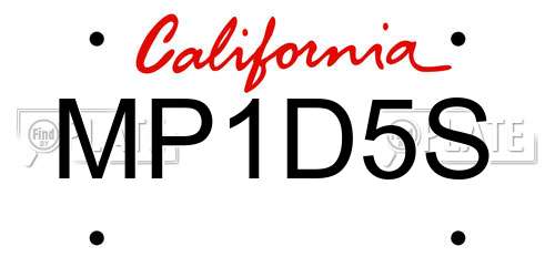 MP1D5S California License Plate