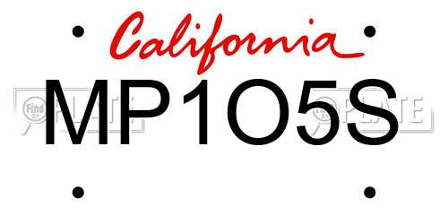 MP1O5S California License Plate