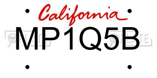 MP1Q5B California License Plate