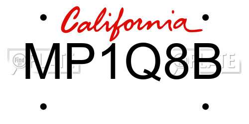 MP1Q8B California License Plate