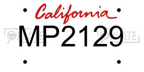MP2129 California License Plate