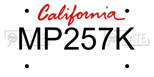 MP257K California License Plate