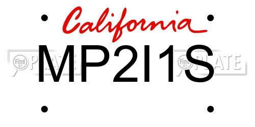 MP2I1S California License Plate