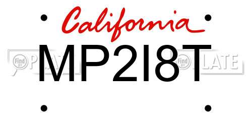 MP2I8T California License Plate