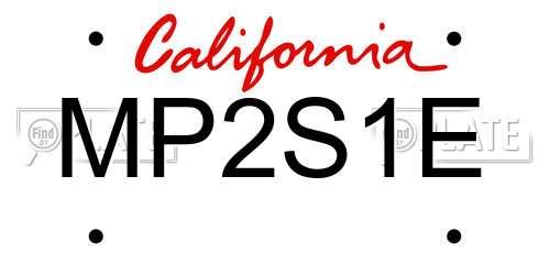 MP2S1E California License Plate