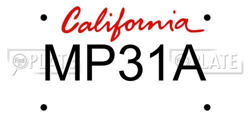 MP31A California License Plate