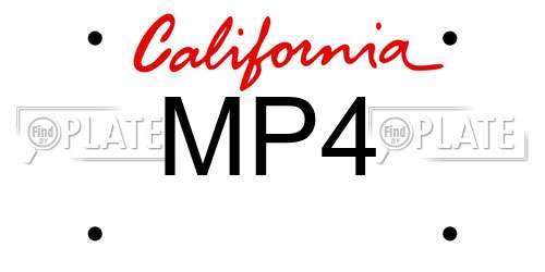 MP4 California License Plate